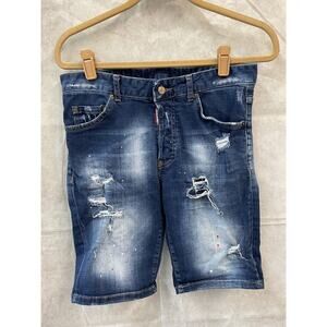 Dsquared2 Italy Men’s Blue Distressed Denim Shorts Size 44